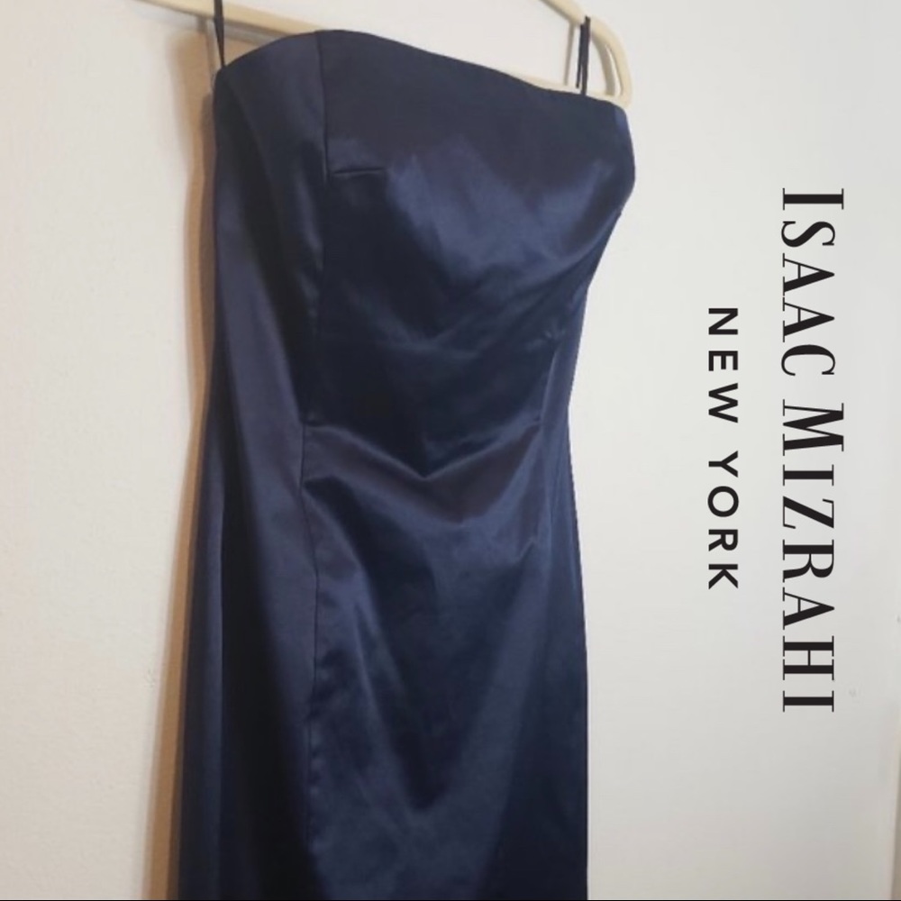 NWT Isaac Mizrahi Navy Strapless Dress
